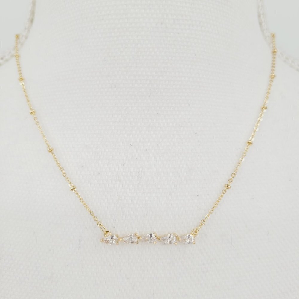 Express Cubic Zirconia Bar Pendant Necklace